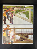 Lot of 2 Vintage Educational School Poster Marie Mike and Jeff - ZOO