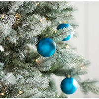 Blue/Turquoise Pearly Shatterproof Christmas Ball Ornements - 50ct
