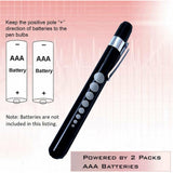 Reusable Medical Pocket Penlight Flashlight with Pupil Gauge LED Bulb