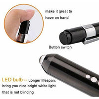 4 x Reusable Medical Pocket Penlight Flashlight with Pupil Gauge LED Bulb - White-The Liquidation Club