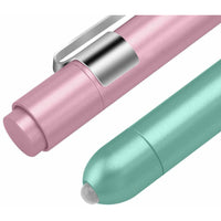 Pack of 2 Reusable Medical Pocket Penlight Flashlight with Pupil Gauge LED Bulb