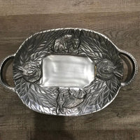 Set of 2 Silver Serving Plater-The Liquidation Club