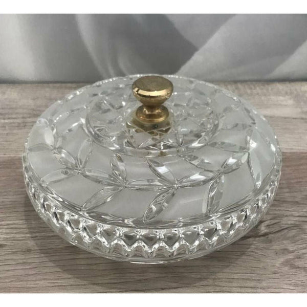 Vintage Lead Crystal Covered Candy Dish-The Liquidation Club