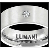 Unisex Lumani Stainless Steel Ring with stone 8.5-Wedding Ring Band