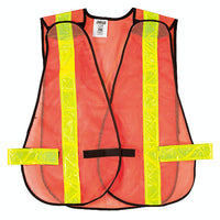 Degil Tear-Away Traffic Vest - Bright Yellow Reflective Stripes - Orange Mesh - X-style Back Stripes-The Liquidation Club