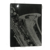 Saxophone laser engraved granite stone