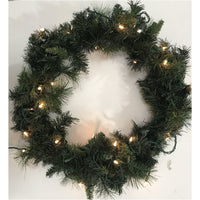 Christmas artificial fir wreath with light 24''