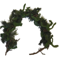 Christmas fir & pine garland natural look with pinecone