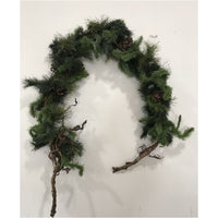 Christmas fir & pine garland natural look with pinecone