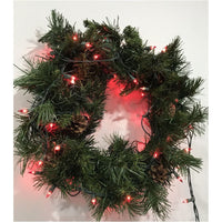 Christmas fir wreath with red light natural look 20''