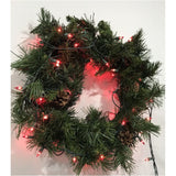 Christmas fir wreath with red light natural look 20''-The Liquidation Club
