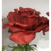 Oversized Large Silk Rose Bloom w/Removable Stem - Red-The Liquidation Club