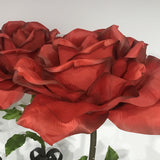 Oversized Large Silk Rose Bloom w/Removable Stem - Red
