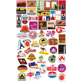 100pcs World Famous Tourism Country & Regions Logo Waterproof Stickers/ Scrapbooking