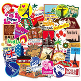 100pcs World Famous Tourism Country & Regions Logo Waterproof Stickers/ Scrapbooking