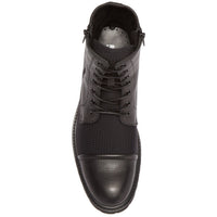 Men's Black Daxten Leather Lace-up Boot - Black