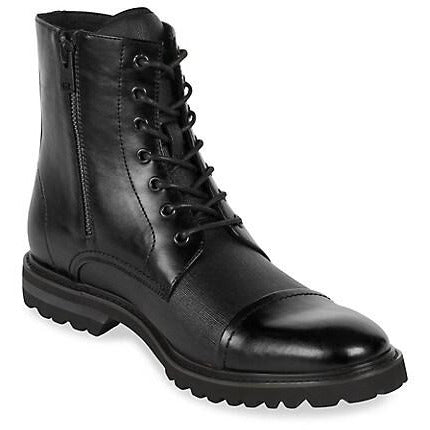 Men's Black Daxten Leather Lace-up Boot - Black-The Liquidation Club