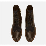 Kenneth Cole Men Klay Wingtip Oxford Leather Ankle Boots - Brown