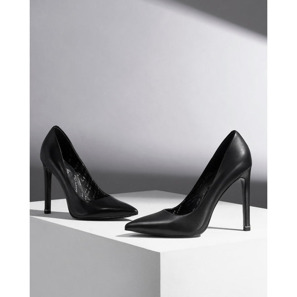 Kenneth Cole - The Riley 83 Signature Black Leather Women Pump Heel Shoe-The Liquidation Club