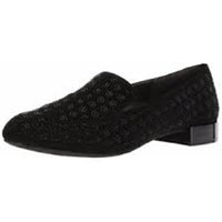 Kenneth Cole REACTION Women's Shoes Jet Time Slip on Loafer with Metallic Heel Flat - Black-The Liquidation Club
