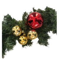 Guirlande de Noël traditionnelle en boules rouges et dorées de 3 pieds