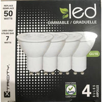 Xtricity - Set of 4 Dimmable Energy Saving LED Bulbs, 7W, GU10 Base, 5000K Daylight-The Liquidation Club