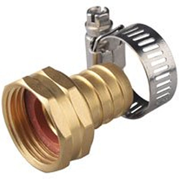 3/4" Brass Female Hose Repair Coupling With Clamp