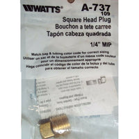 Watts A-737, 1/4-in dia Plug Brass Pipe Fitting