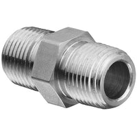2 x HEX Nipple Adapter SS-5404-04-04 | 1/4" Male Pipe x 1/4" Male Pipe - Stainless Steel-The Liquidation Club