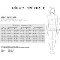 OLSEN Women's Blouse Long Sleeves Vanilla Pattern-Large-The Liquidation Club
