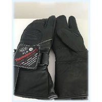 Snowmobile Gloves LEATHER Adult Winter 3 FINGER Black Mittens - The Liquidation Club