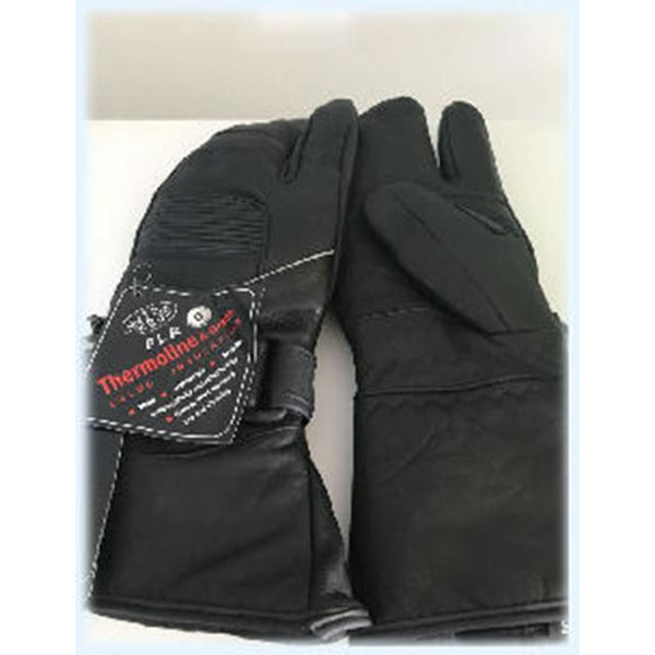 Snowmobile Gloves LEATHER Adult Winter 3 FINGER Black Mittens-The Liquidation Club