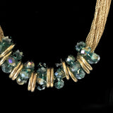 Blue & Gold Tone Layered Necklace-The Liquidation Club